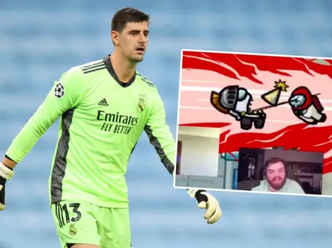 Courtois se luce jugando "Among Us" y provoca la ira de Ibai