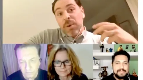 José Antonio Neme en medio de la conversación con Julio César Rodríguez junto a Katherine Salosny y Rodrigo Herrera, en Instagram.