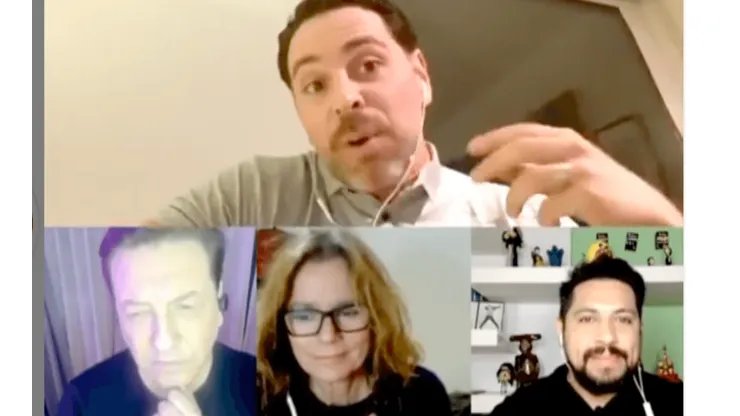 José Antonio Neme en medio de la conversación con Julio César Rodríguez junto a Katherine Salosny y Rodrigo Herrera, en Instagram.