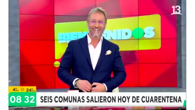 Martín Cárcamo en pleno retorno a "Bienvenidos", de Canal 13.