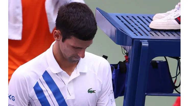 Novak Djokovic tras ser descalificado del US Open.