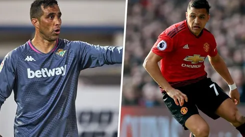 El portero del Betis sale en defensa del tocopillano.