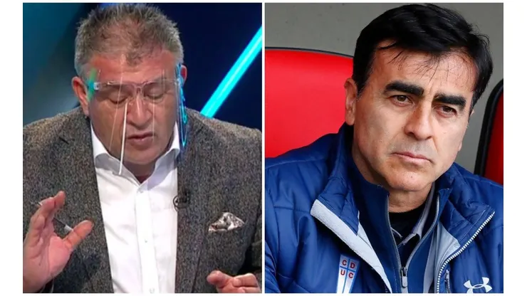 Claudio Borghi leyendo el mensaje que le envió Gustavo Quinteros.