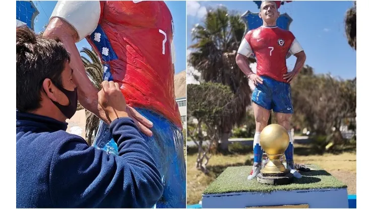 La estatua de Alexis vuelve a brillar en Tocopilla.