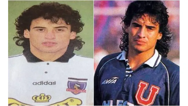 Fabián Estay con las camisetas de Colo Colo y Universidad de Chile