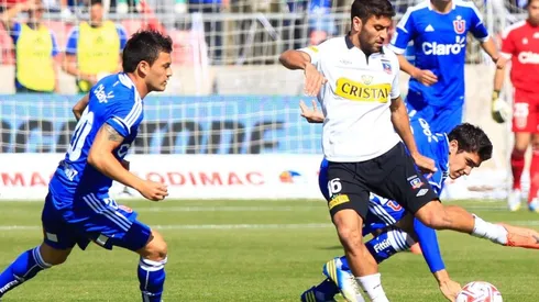 Mauro Olivi en el último Superclásico que ganó Universidad de Chile a Colo Colo.