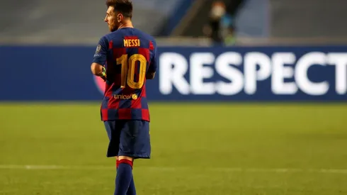 Lionel Messi en su último partido con el Barcelona