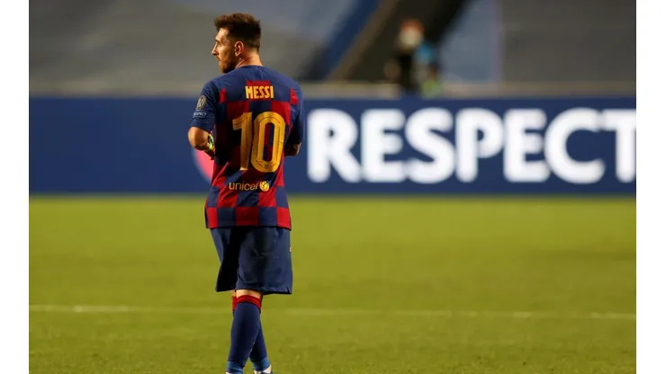 Lionel Messi en su último partido con el Barcelona