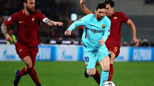Lionel Messi ante la Roma en Champions League