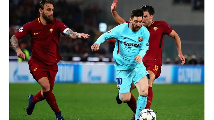 Lionel Messi ante la Roma en Champions League