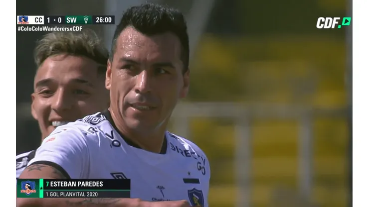 Esteban Paredes marcó el primer gol en el regreso del fútbol