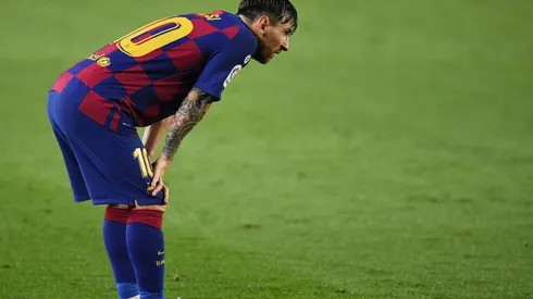 Lionel Messi en su último partido con el Barcelona