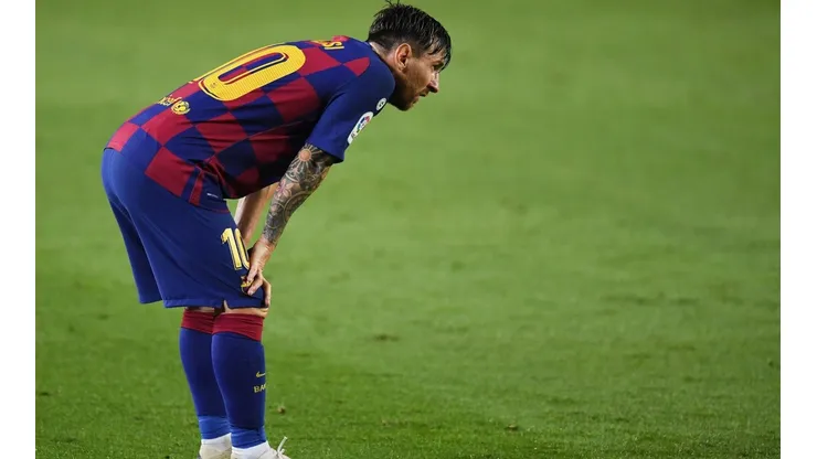 Lionel Messi en su último partido con el Barcelona