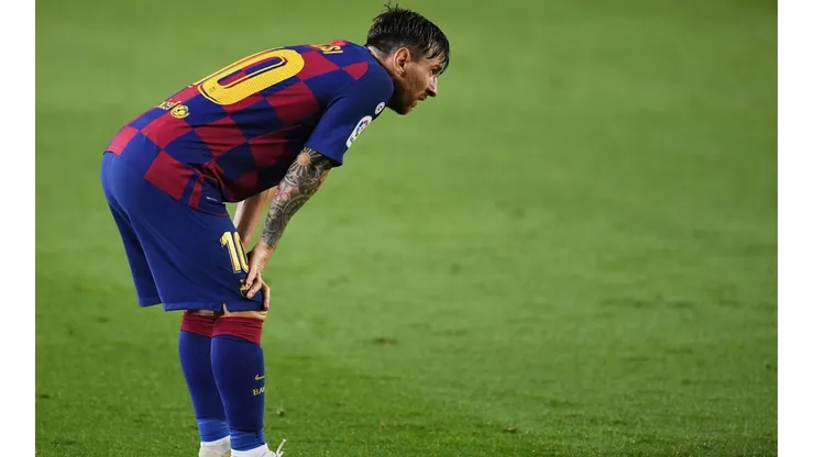 Lionel Messi derrotado luego de la aplastante victoria del Bayern Munich en Champions League