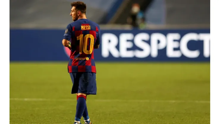 Lionel Messi en la Champions League disputada en Lisboa