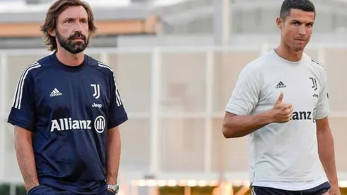 Andrea Pirlo se encontró con Cristiano Ronaldo en el regreso de la Juventus a las prácticas