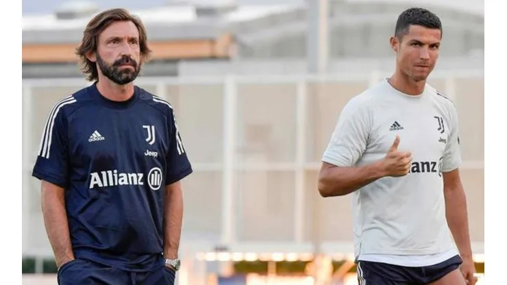 Andrea Pirlo se encontró con Cristiano Ronaldo en el regreso de la Juventus a las prácticas