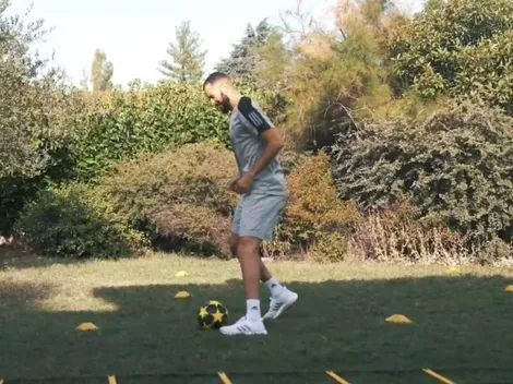 Benzema entrena con el balón de la Juve y dispara los rumores
