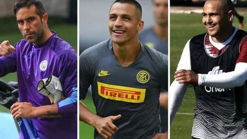 Sánchez recibe el apoyo de Bravo y Suazo en la previa a la final de la Europa League.