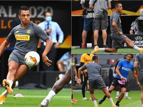 Alexis se luce entrenando en Inter a 24 horas de la final