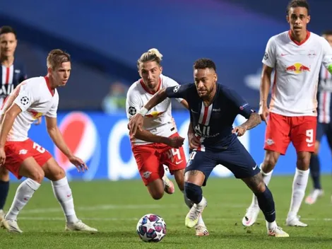 Neymar le toca la oreja al RB Leipzig en plena celebración