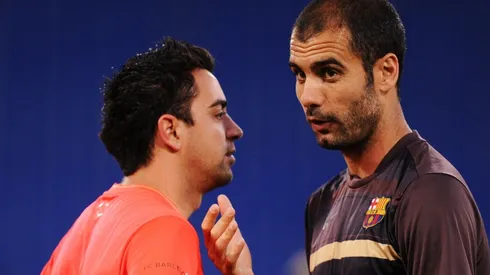 Guardiola y Xavi en el Barcelona