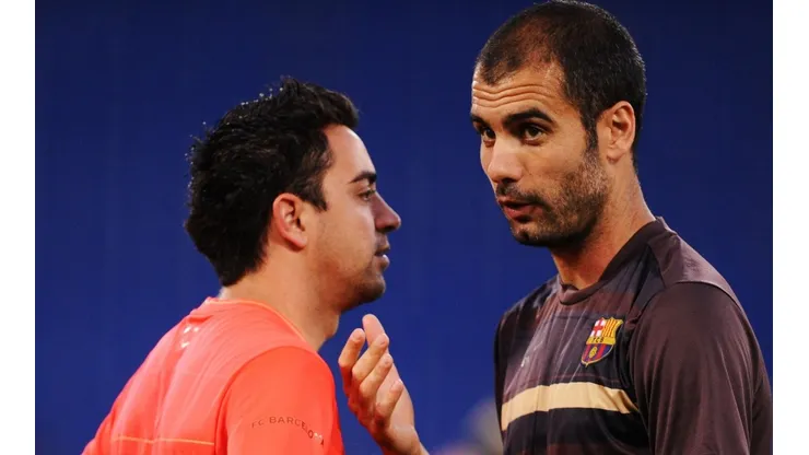 Guardiola y Xavi en el Barcelona