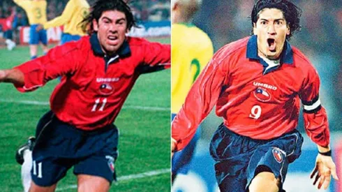 Marcelo Salas e Iván Zamorano frente a Brasil en el 3-0.