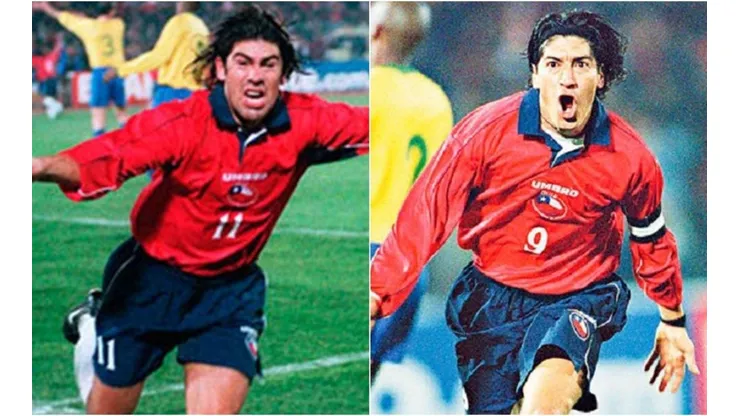 Marcelo Salas e Iván Zamorano frente a Brasil en el 3-0.