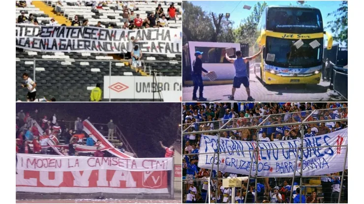 Hinchadas contra sus respectivos equipos
