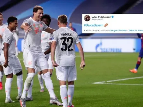 Con ataúd incluido: Lukas Podolski trolea al Barça