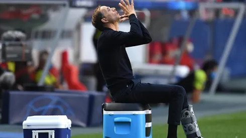 Thomas Tuchel en el banco del PSG ante el Atalanta