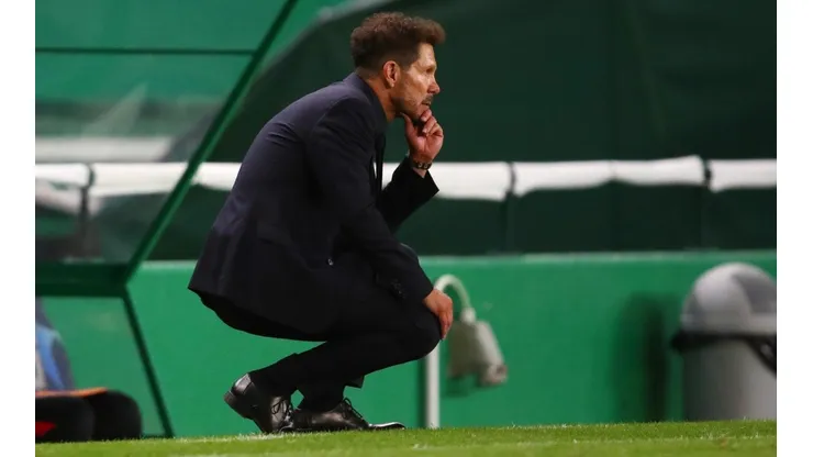 Diego Simeone en la eliminación del Aleti a manos del Leipzig en la Champions.