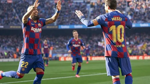 Vidal y Messi en el Barcelona.