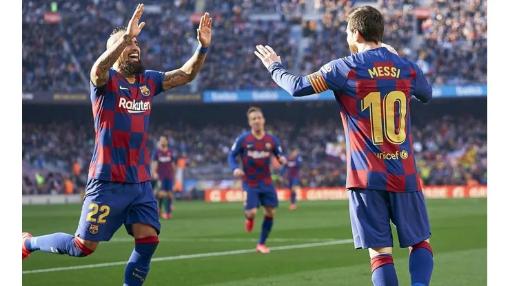 Vidal y Messi en el Barcelona.