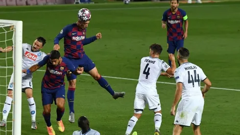 Lenglet puso el primer gol de Barcelona ante Napoli