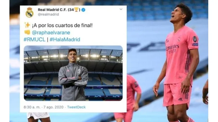 El recontramufazo del Real Madrid: tuit con Varane en la antesala