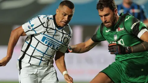 Alexis Sánchez jugó en el tramo final del partido ante Atalanta