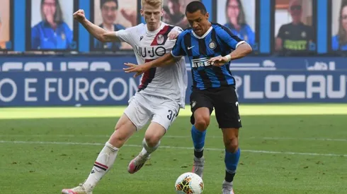 Alexis Sánchez puso peligro en el ataque del Inter ante el Bologna