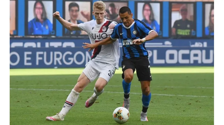 Alexis Sánchez puso peligro en el ataque del Inter ante el Bologna