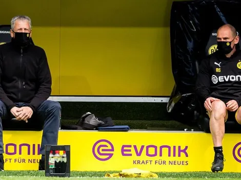 Las bancas con distanciamiento social en la Bundesliga