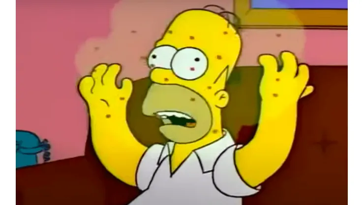 El momento en que Homero se contagia en "Los Simpson".