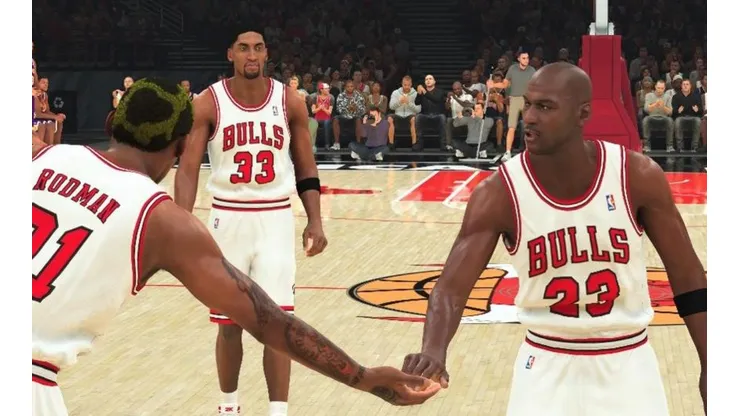 Rodman, Pippen y Jordan en el NBA 2K20.