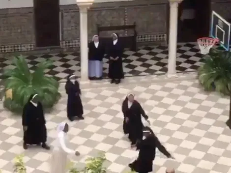 Video Viral: Monjas se hacen famosas por jugar básquetbol en cuarentena