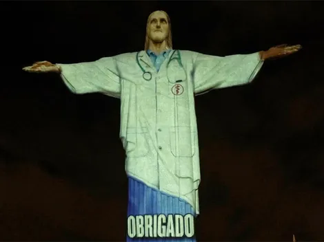 El Cristo Redentor de Río de Janeiro le rinde homenaje a los trabajadores de la salud