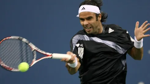 González pegando un drive. Una imagen perfecta