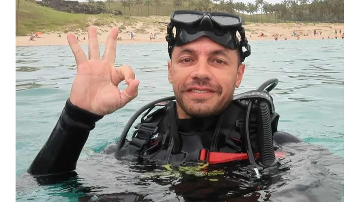Chelo Díaz disfruta de sus submarinas vacaciones en Rapa Nui.