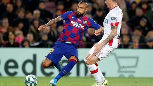 Arturo Vidal solo fue titular ante Slavia Praga en Barcelona, en la presente Champions League