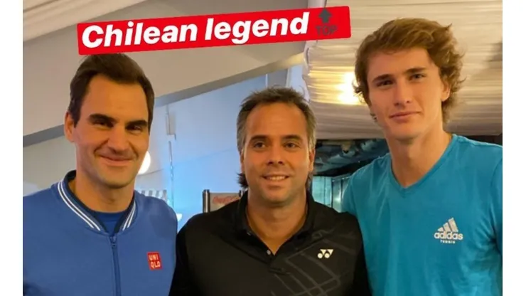 El fotón de Zverev con Federer y González.