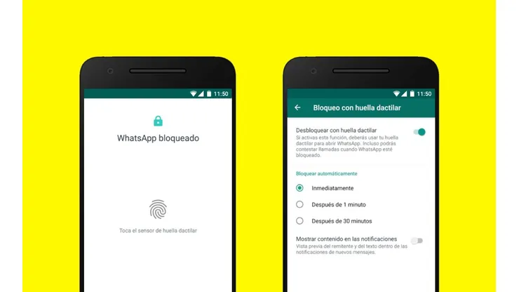 WhatsApp agrega función de bloqueo con huella dactilar para teléfonos Android